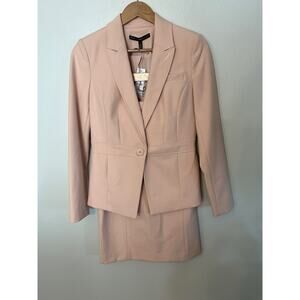 NWT WHBM W Sz 2 Suit 2 Piece Pencil Midi Skirt & Blazer Dusty Pink Career Modest